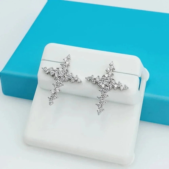 "925 Sterling Silver CZ Beautiful Earrings for Women, 1USPAR4117 - Picture 10 of 11